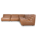 Monaco Modular Leather Corner Sofa - Amber Brown Corner Sofa K Sofa-Core