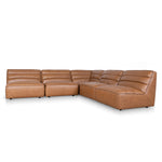 Monaco Modular Leather Corner Sofa - Amber Brown Corner Sofa K Sofa-Core