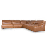 Monaco Modular Leather Corner Sofa - Amber Brown Corner Sofa K Sofa-Core