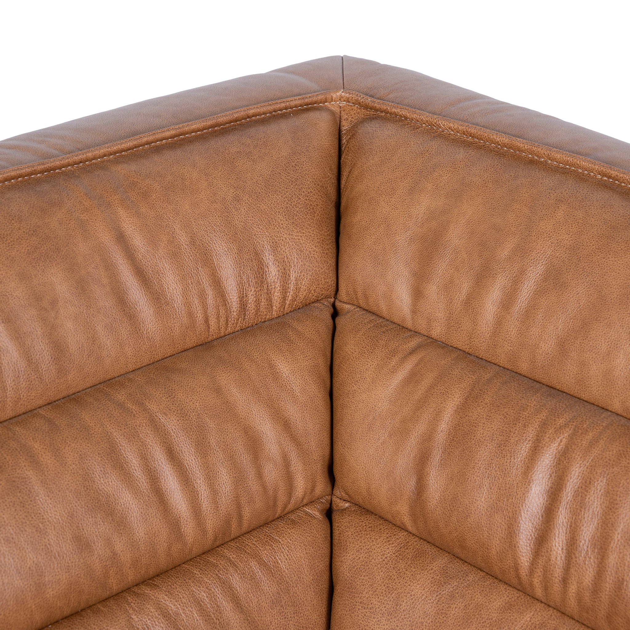 Monaco Modular Leather Corner Sofa - Amber Brown Corner Sofa K Sofa-Core