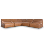 Monaco Modular Leather Corner Sofa - Amber Brown Corner Sofa K Sofa-Core