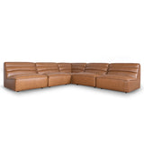 Monaco Modular Leather Corner Sofa - Amber Brown Corner Sofa K Sofa-Core