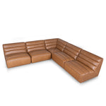 Monaco Modular Leather Corner Sofa - Amber Brown Corner Sofa K Sofa-Core