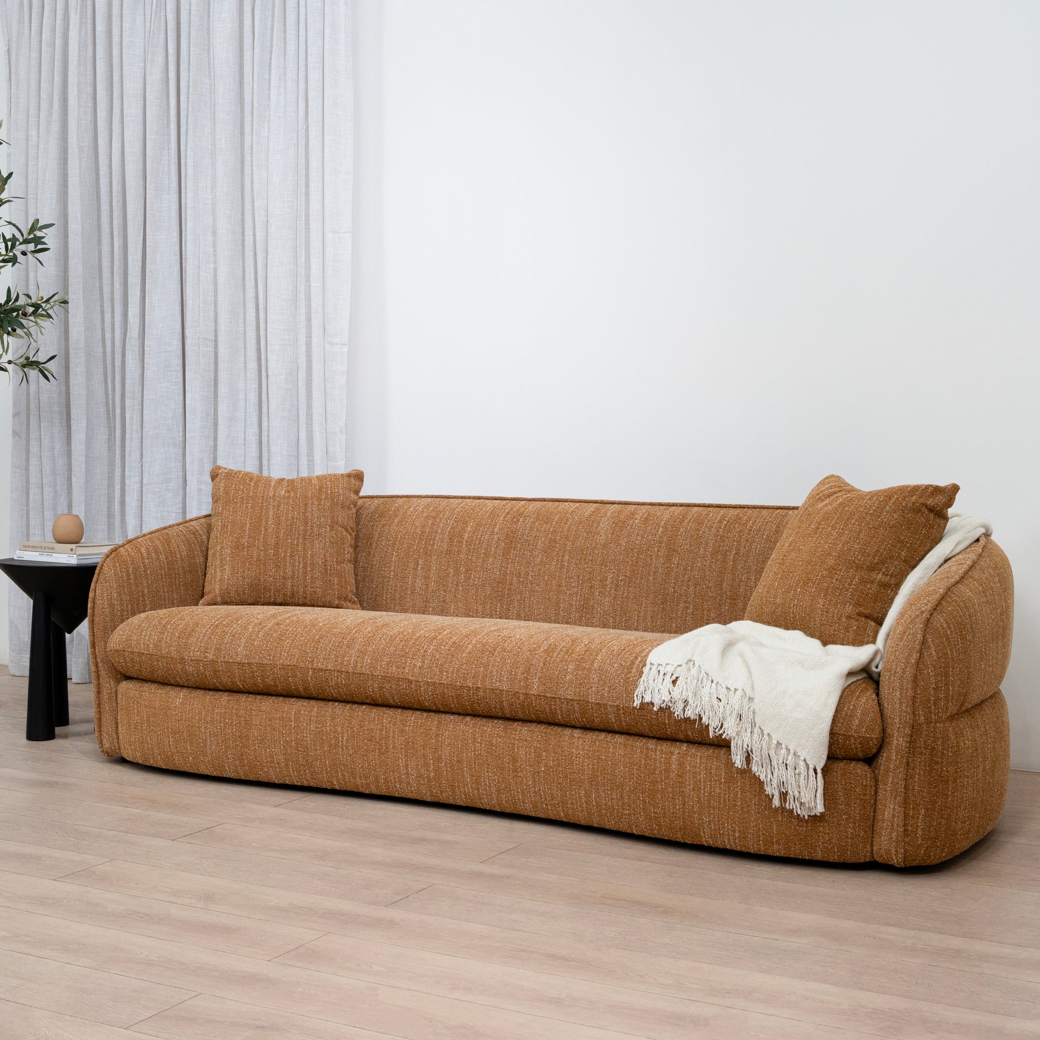 Aria 3 Seater Sofa - Ginger Brown Sofa K Sofa-Core