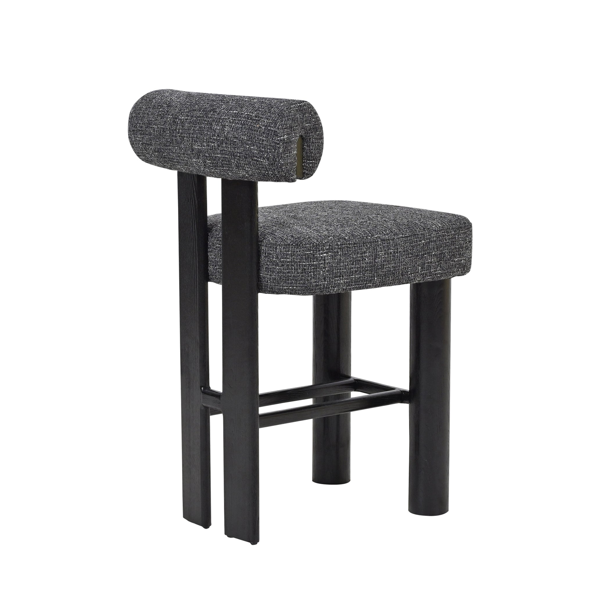Set of 2 - Remy Black Barstool - Field Charcoal Bar Stool OL Sofa-Core