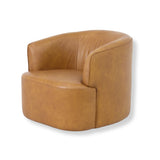 Soltan Swivel Armchair - Amber Tan Leather Armchair Nova-Core