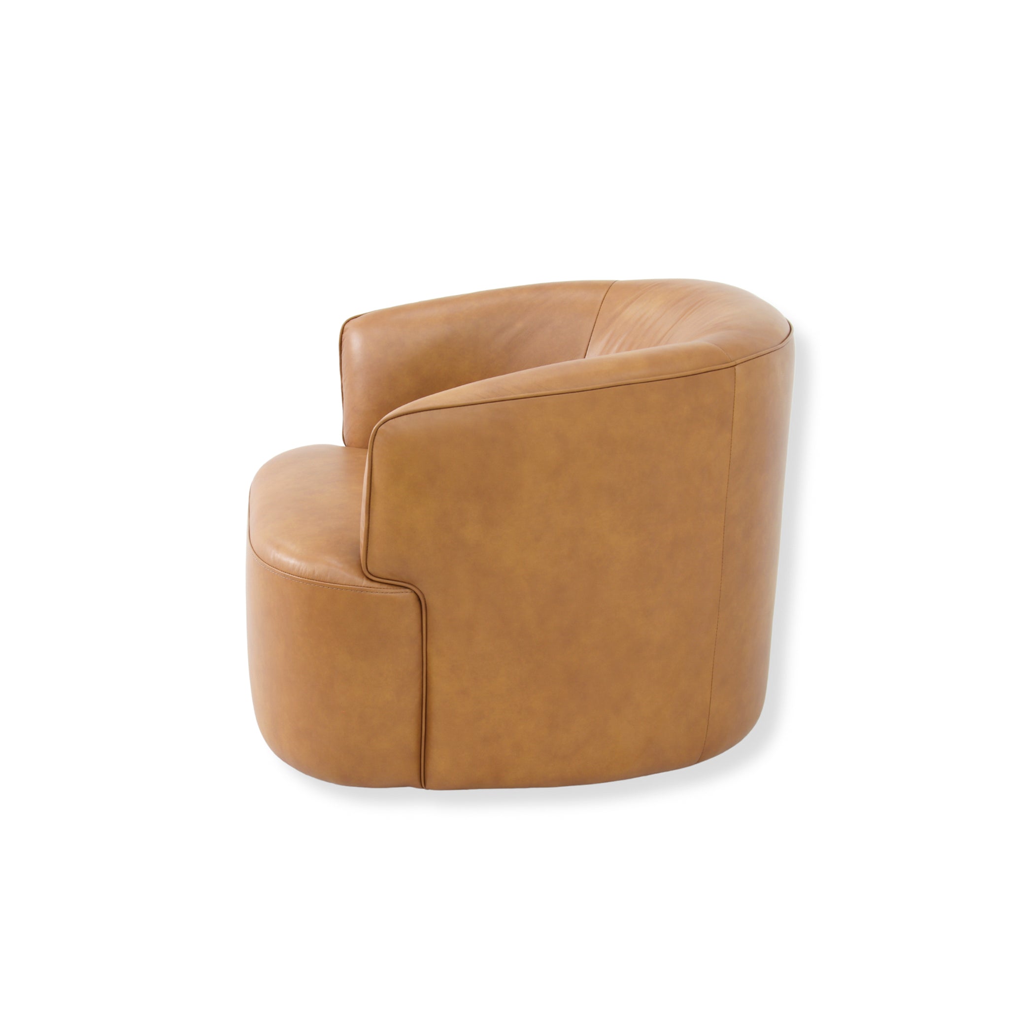 Soltan Swivel Armchair - Amber Tan Leather Armchair Nova-Core