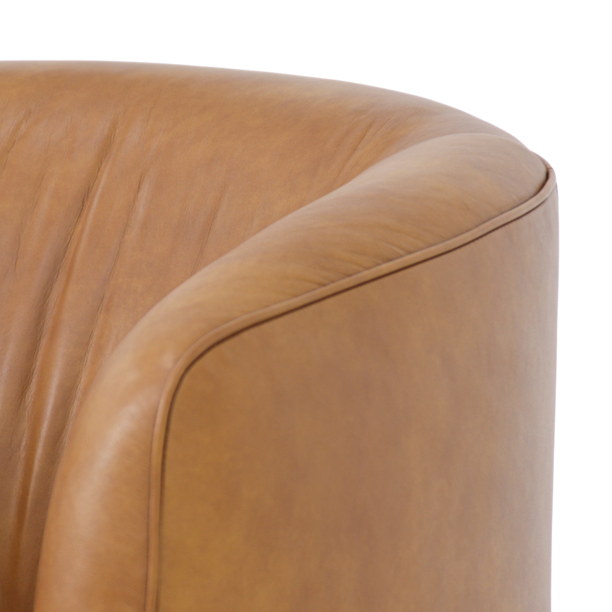 Soltan Swivel Armchair - Amber Tan Leather Armchair Nova-Core