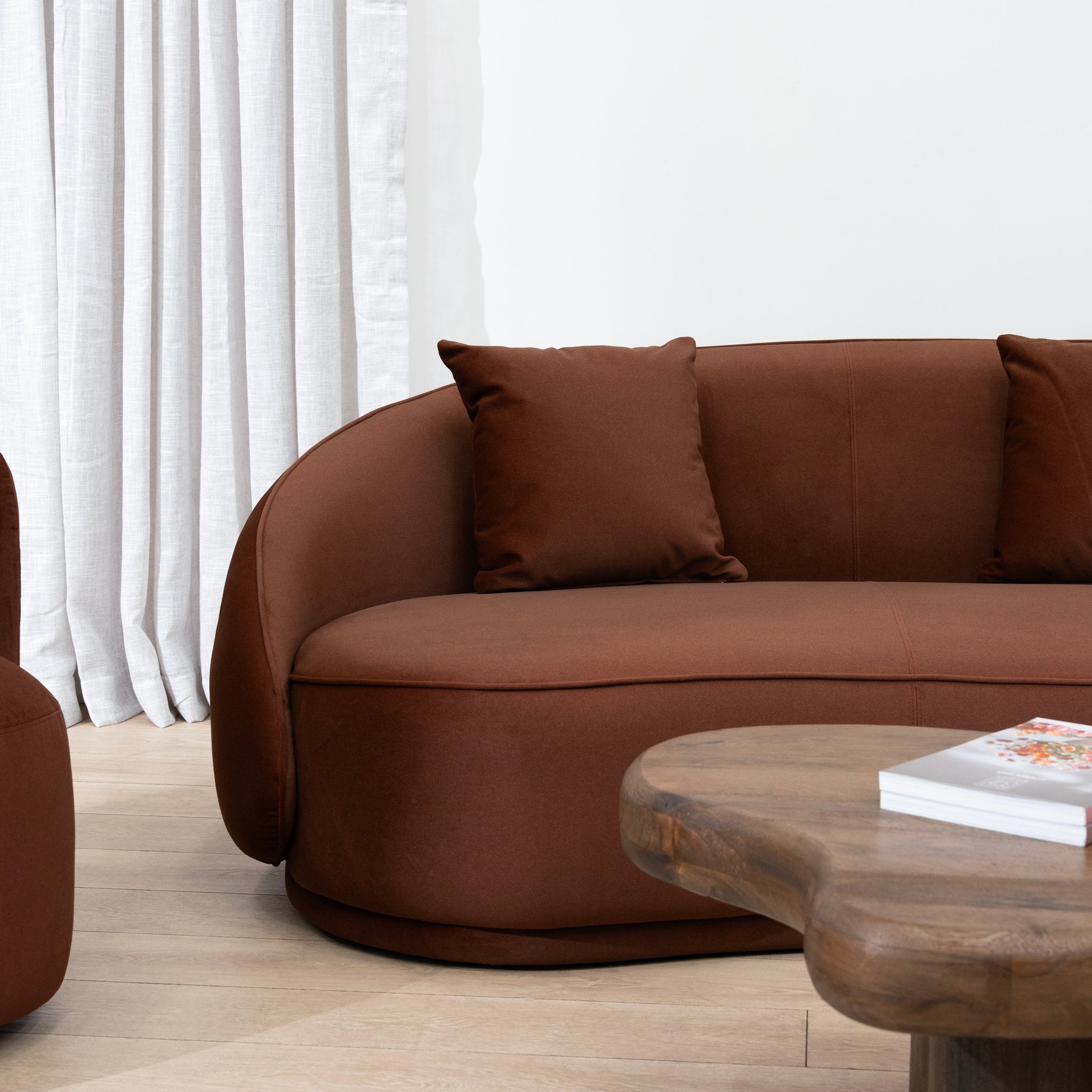 Jake 4 Seater Fabric Sofa - Burnt Brown Sofa Forever-Core