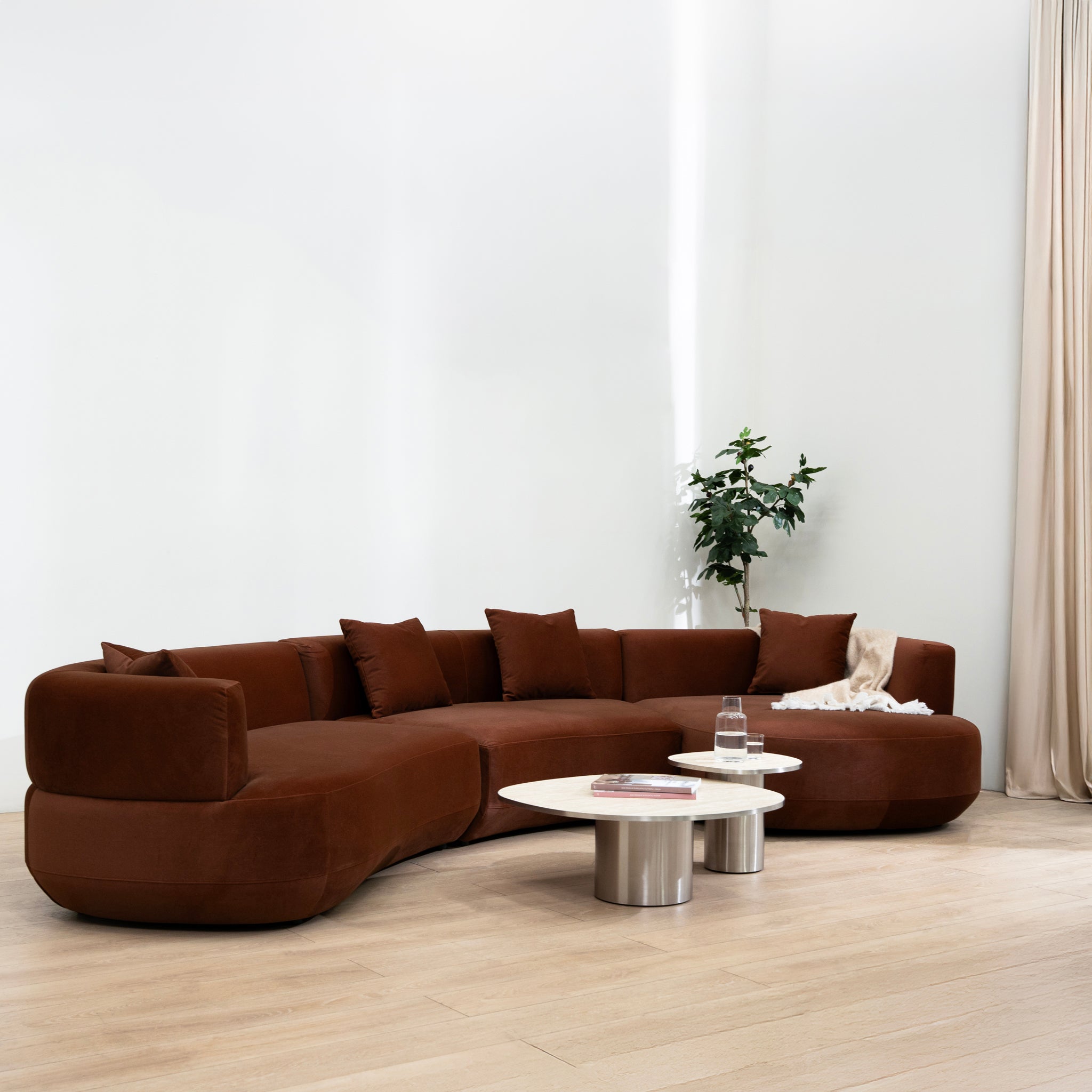 Roly Modular Right Chaise Sofa - Burnt Brown Chaise Lounge Forever-Core