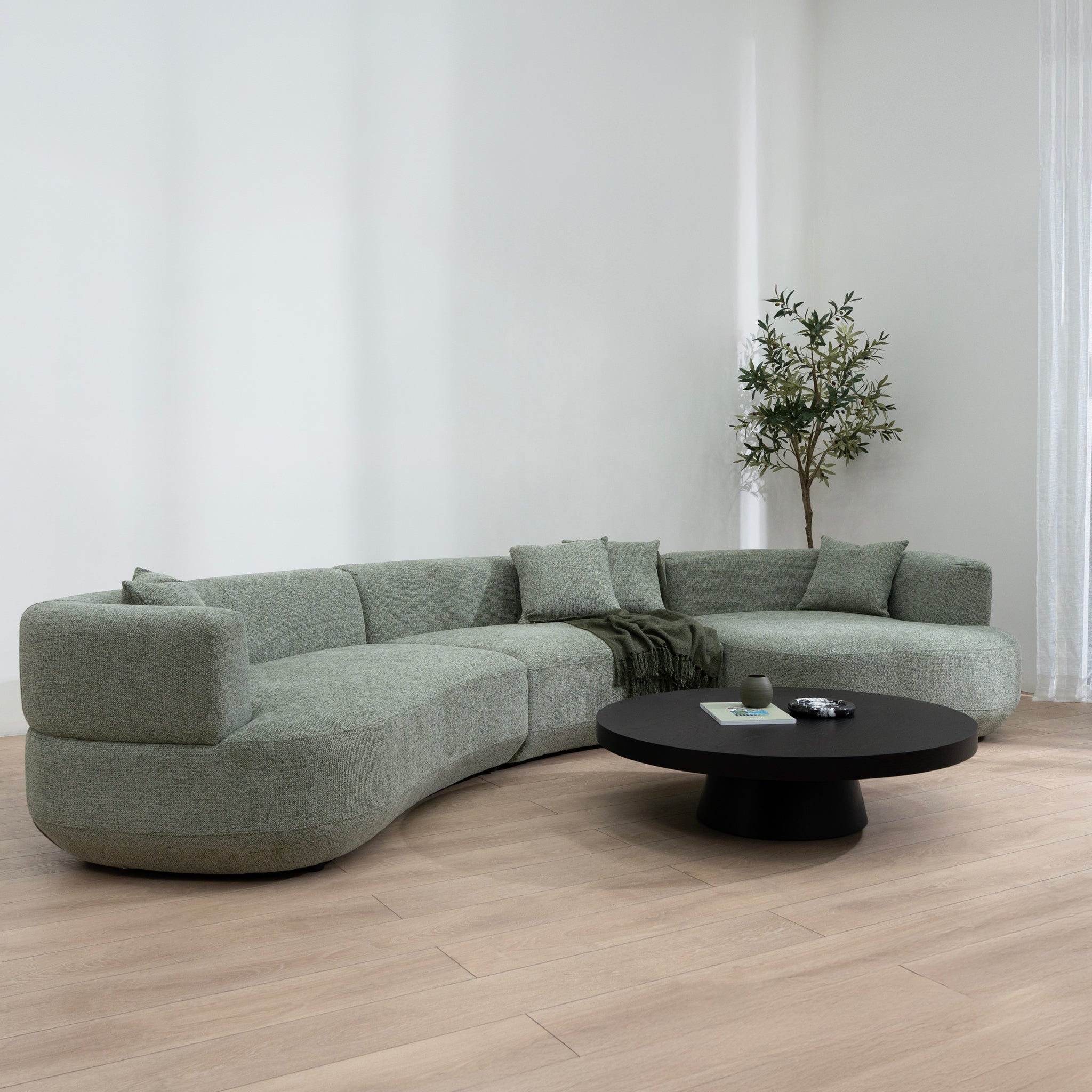 Roly Modular Right Chaise Sofa - Coral Light Green Chaise Lounge Forever-Core