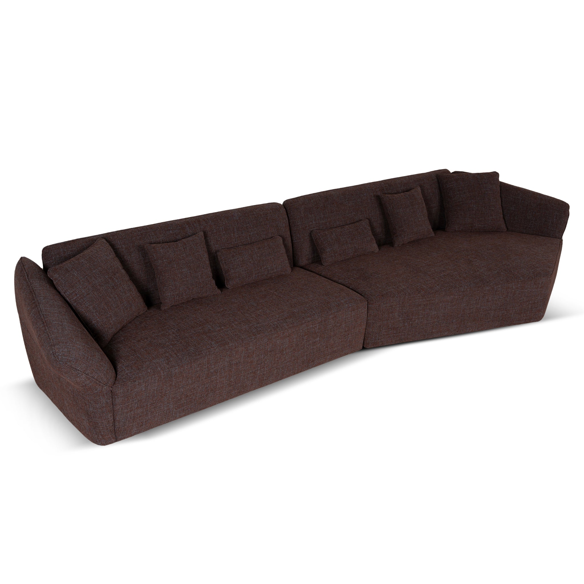 Orlan Left Open Modular Sofa - Moss Brown Sofa Forever-Core