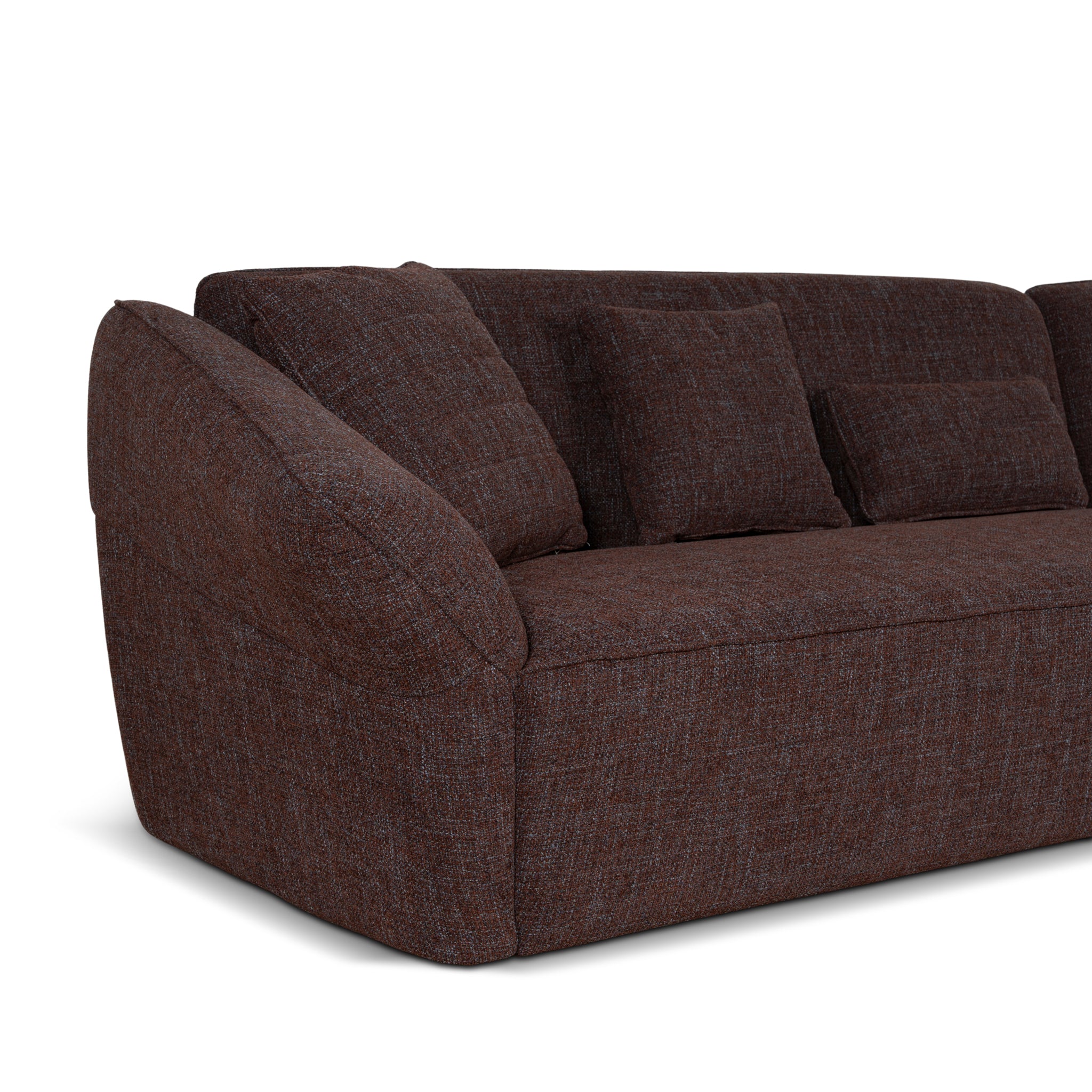Orlan Left Open Modular Sofa - Moss Brown Sofa Forever-Core