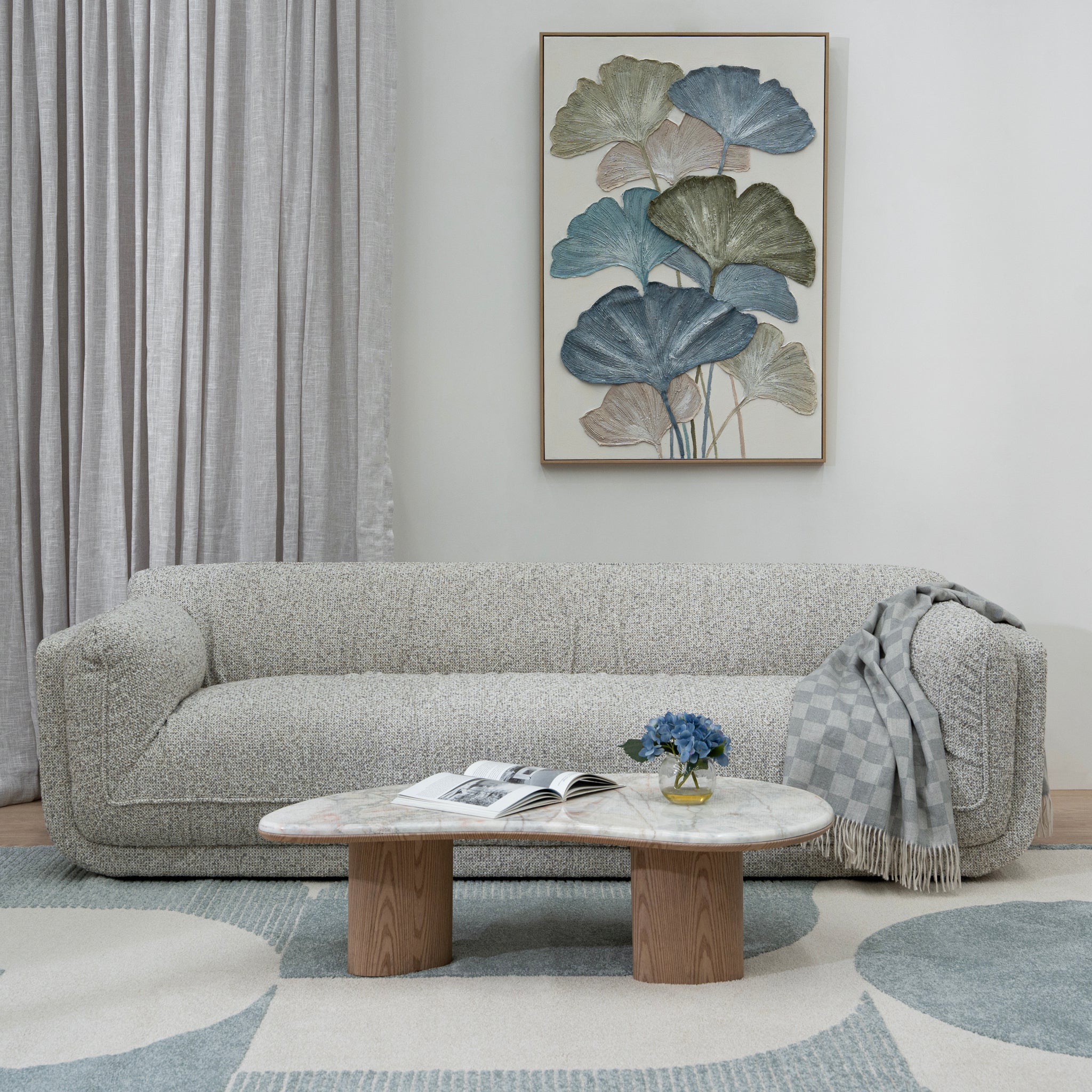 Zephyr 3 Seater Sofa - Noah Silver Lining Sofa IGGY-Core