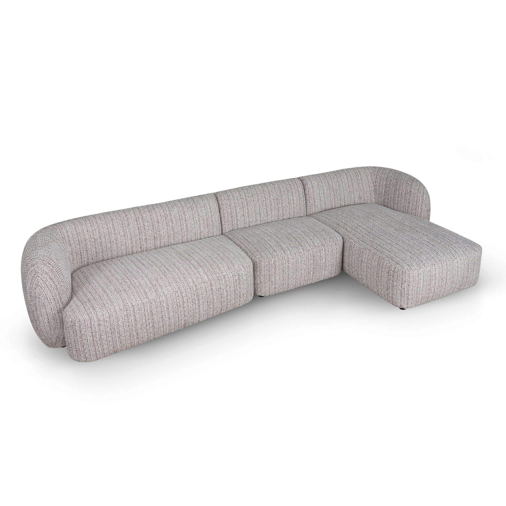 Ravello 4 Seater Right Chaise Sofa - Plush Spec Brown Chaise Lounge Ace-Core