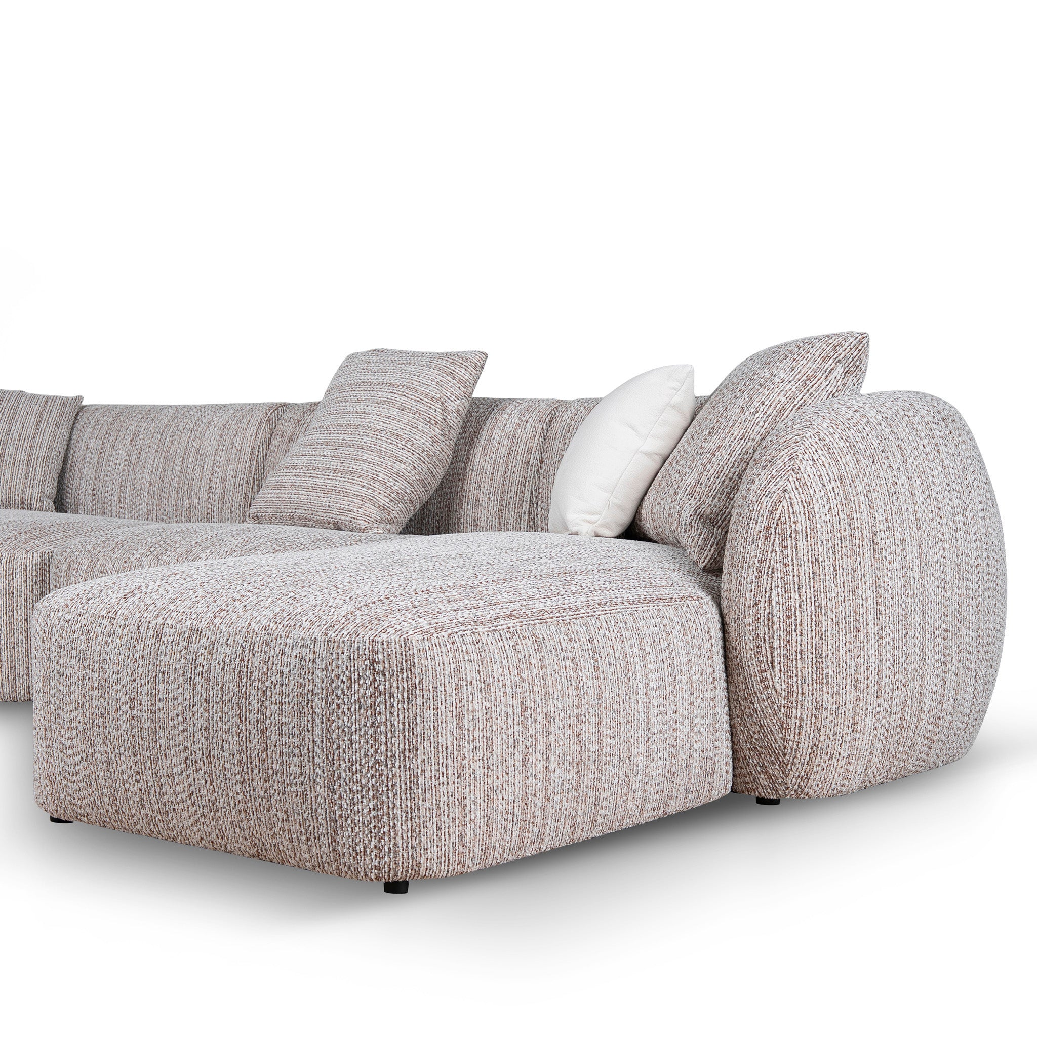 Ravello 4 Seater Right Chaise Sofa - Plush Spec Brown Chaise Lounge Ace-Core