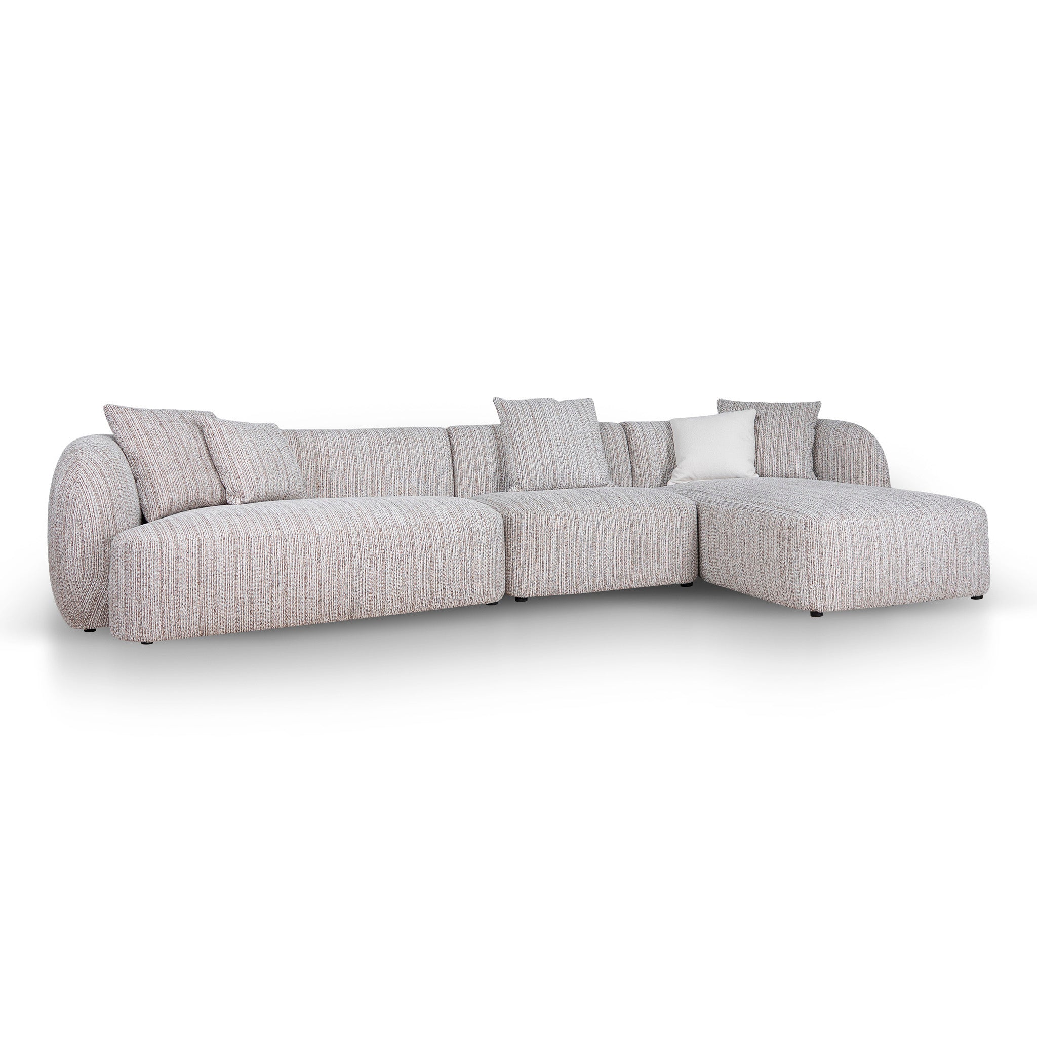 Ravello 4 Seater Right Chaise Sofa - Plush Spec Brown Chaise Lounge Ace-Core