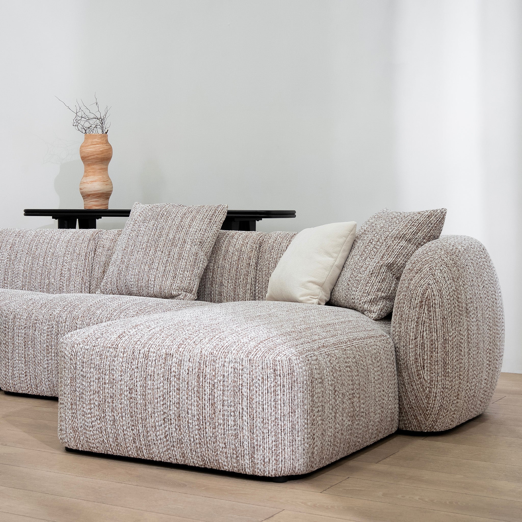 Ravello 4 Seater Right Chaise Sofa - Plush Spec Brown Chaise Lounge Ace-Core