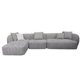 Ravello 4 Seater Left Chaise Sofa - Plush Spec Brown