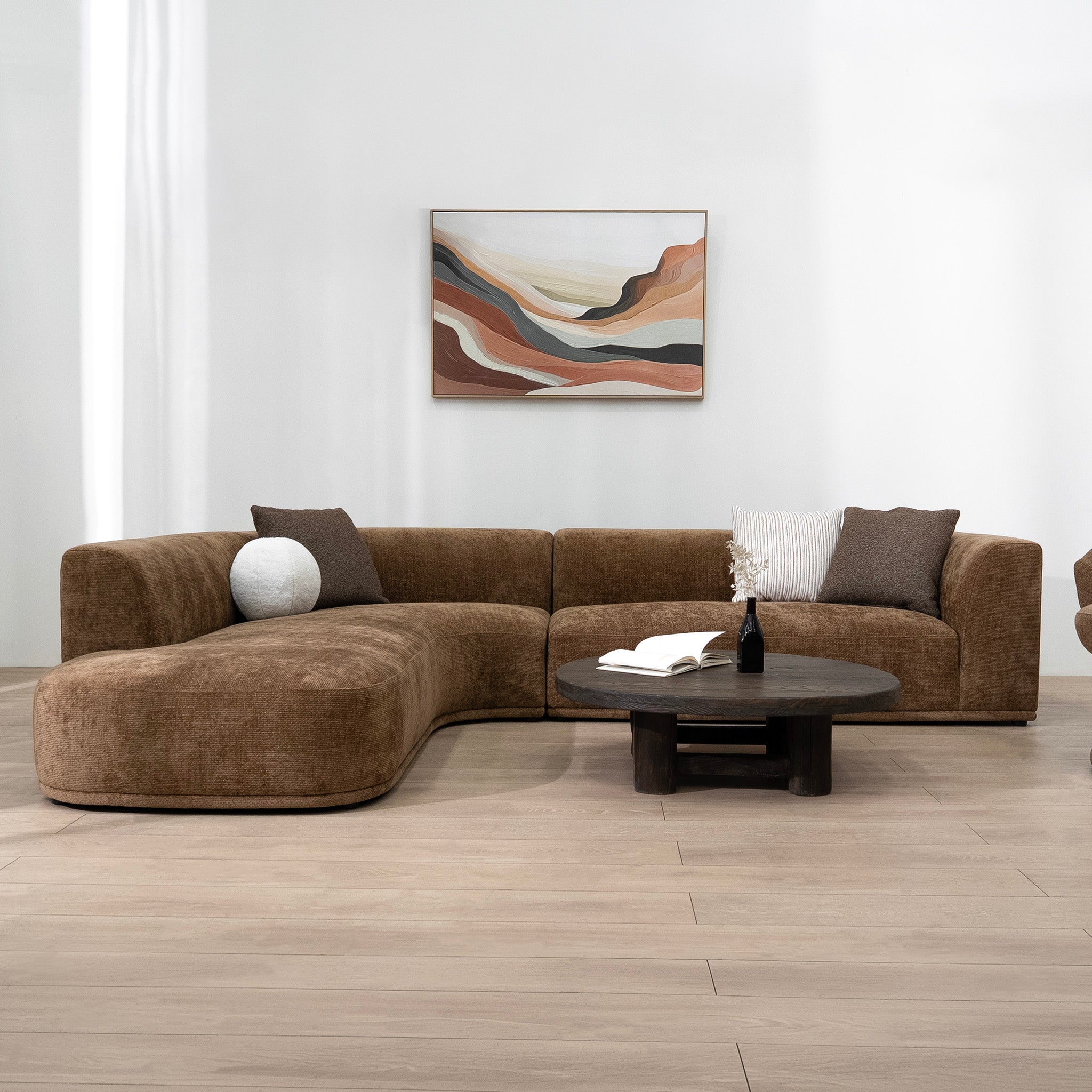 Cavallo 4 Seater Left Chaise Sofa - Lila Nutmeg Chaise Lounge Ace-Core