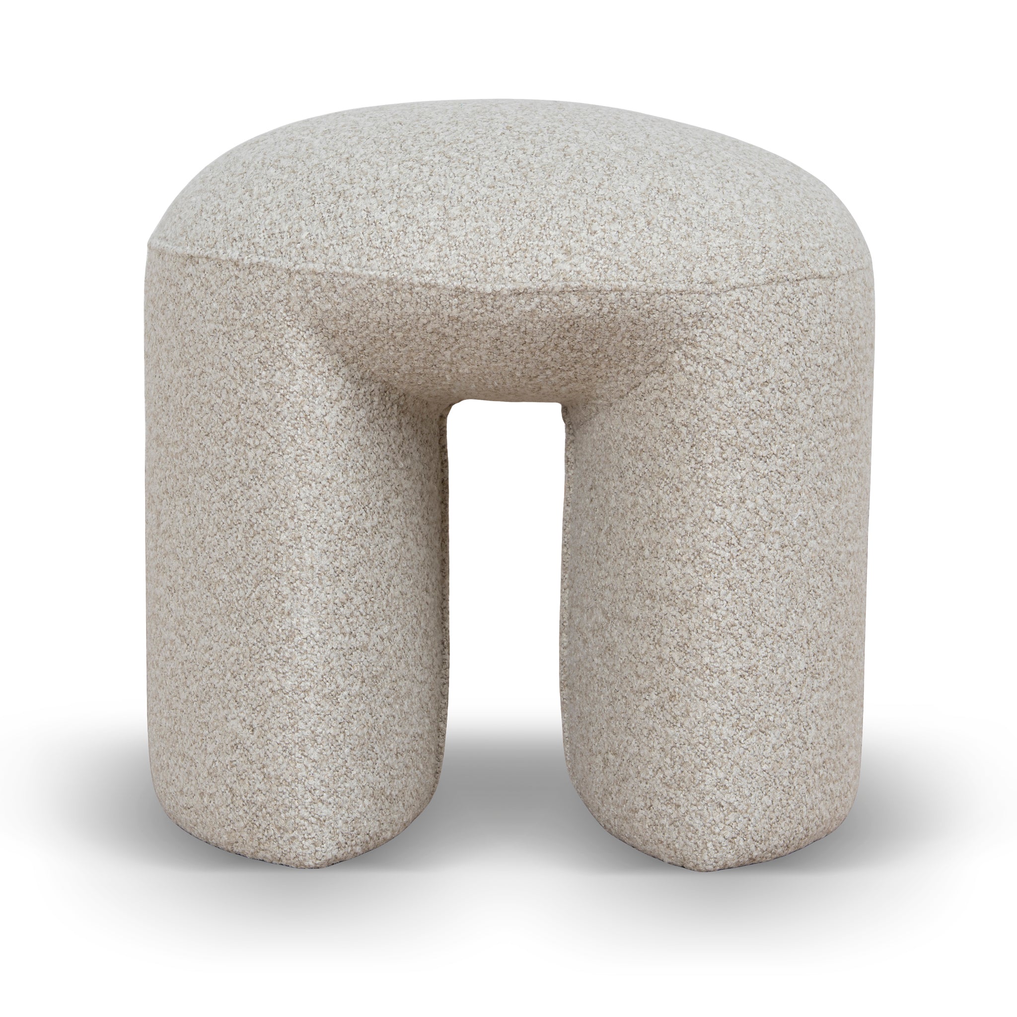 Everet Round Ottoman - Cream Beige Ottoman Yay Sofa-Core