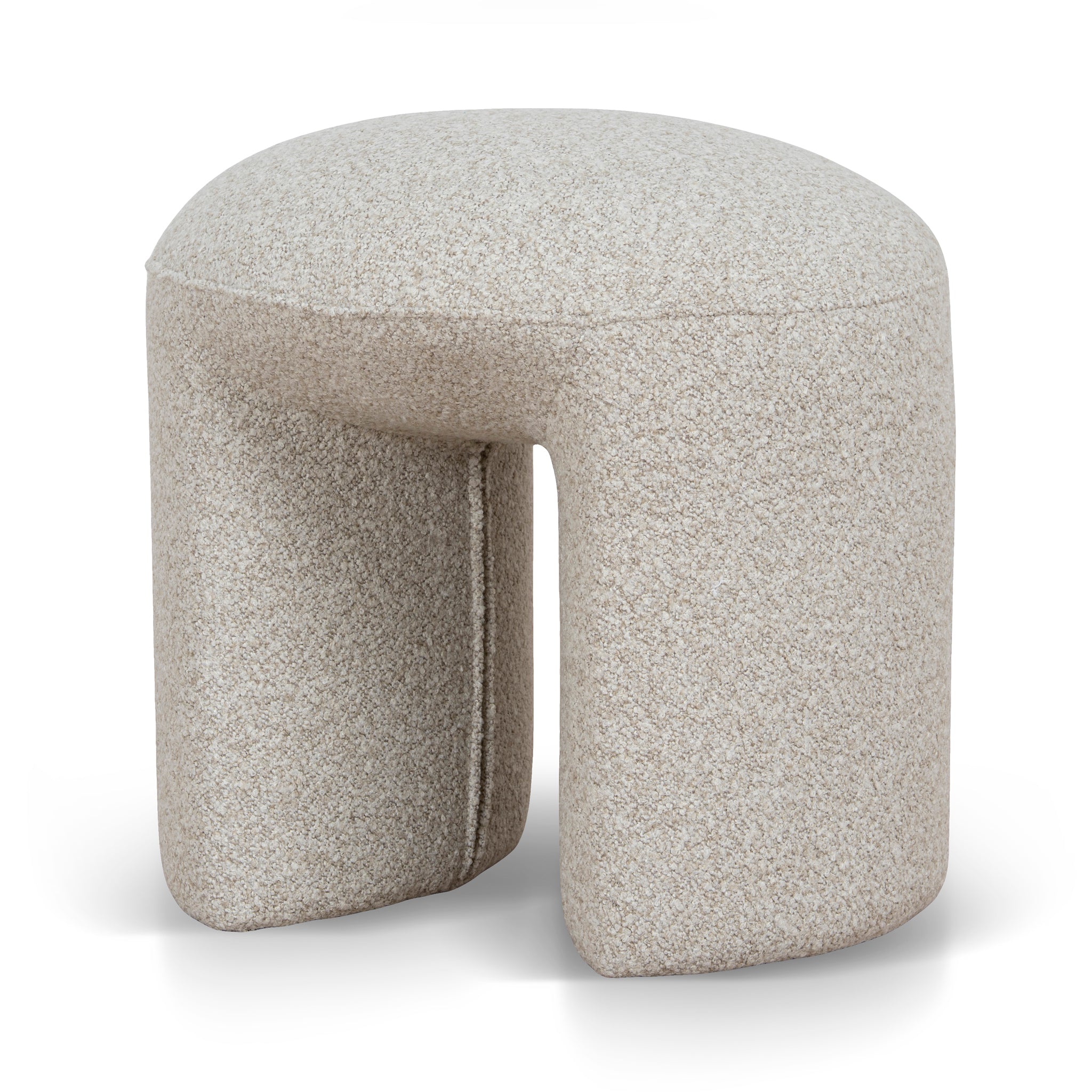 Everet Round Ottoman - Cream Beige Ottoman Yay Sofa-Core