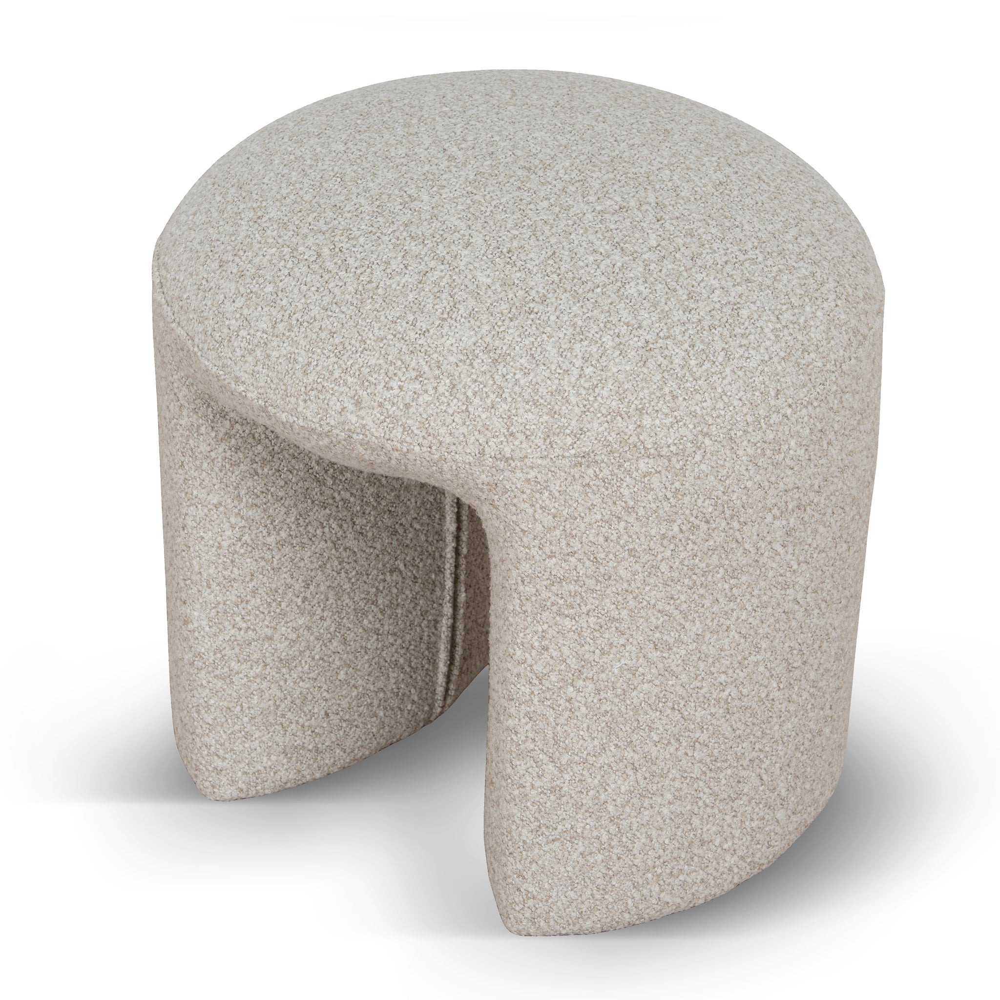 Everet Round Ottoman - Cream Beige Ottoman Yay Sofa-Core