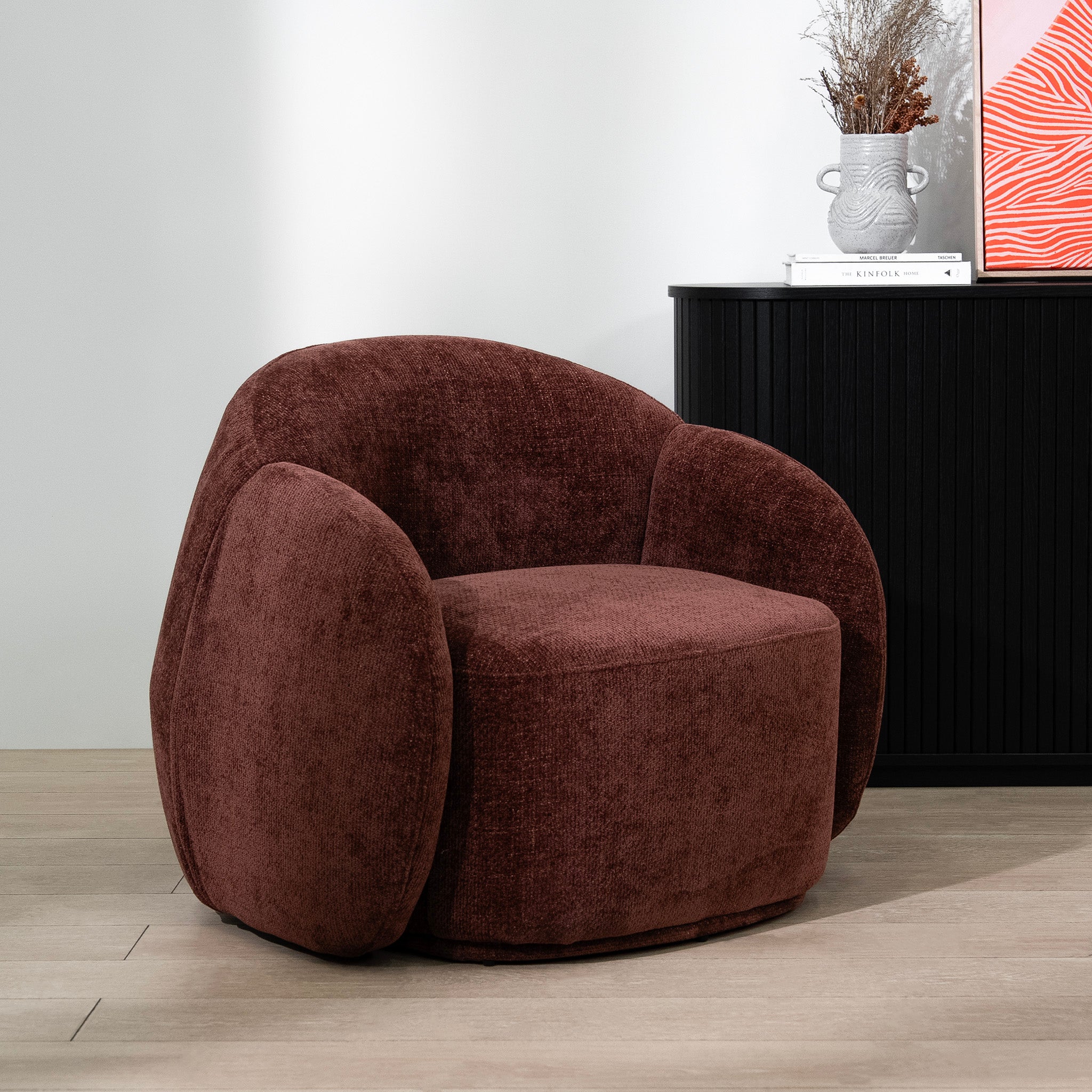 Haldor Armchair - Lila Burgundy Armchair Cino-Core