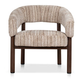 Sorello Walnut Armchair - Coconut Stripe Armchair Cino-Core