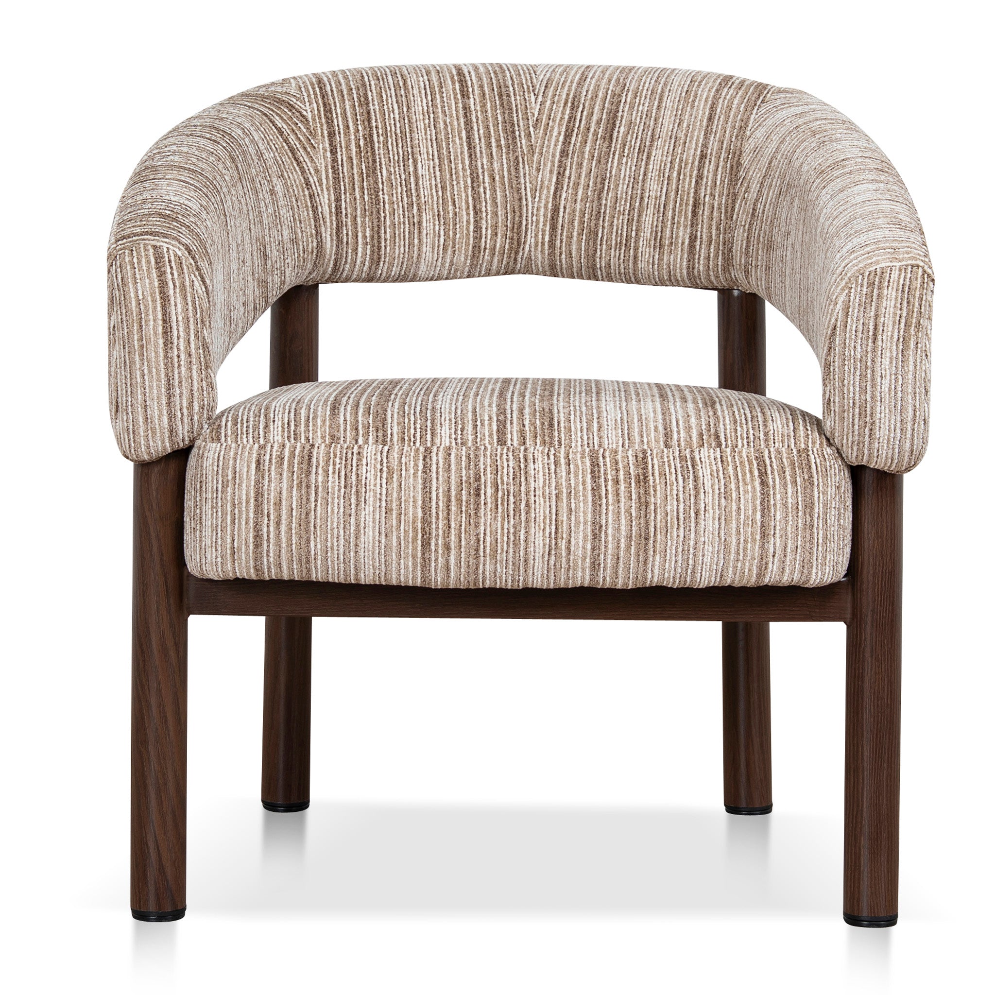 Sorello Walnut Armchair - Coconut Stripe Armchair Cino-Core