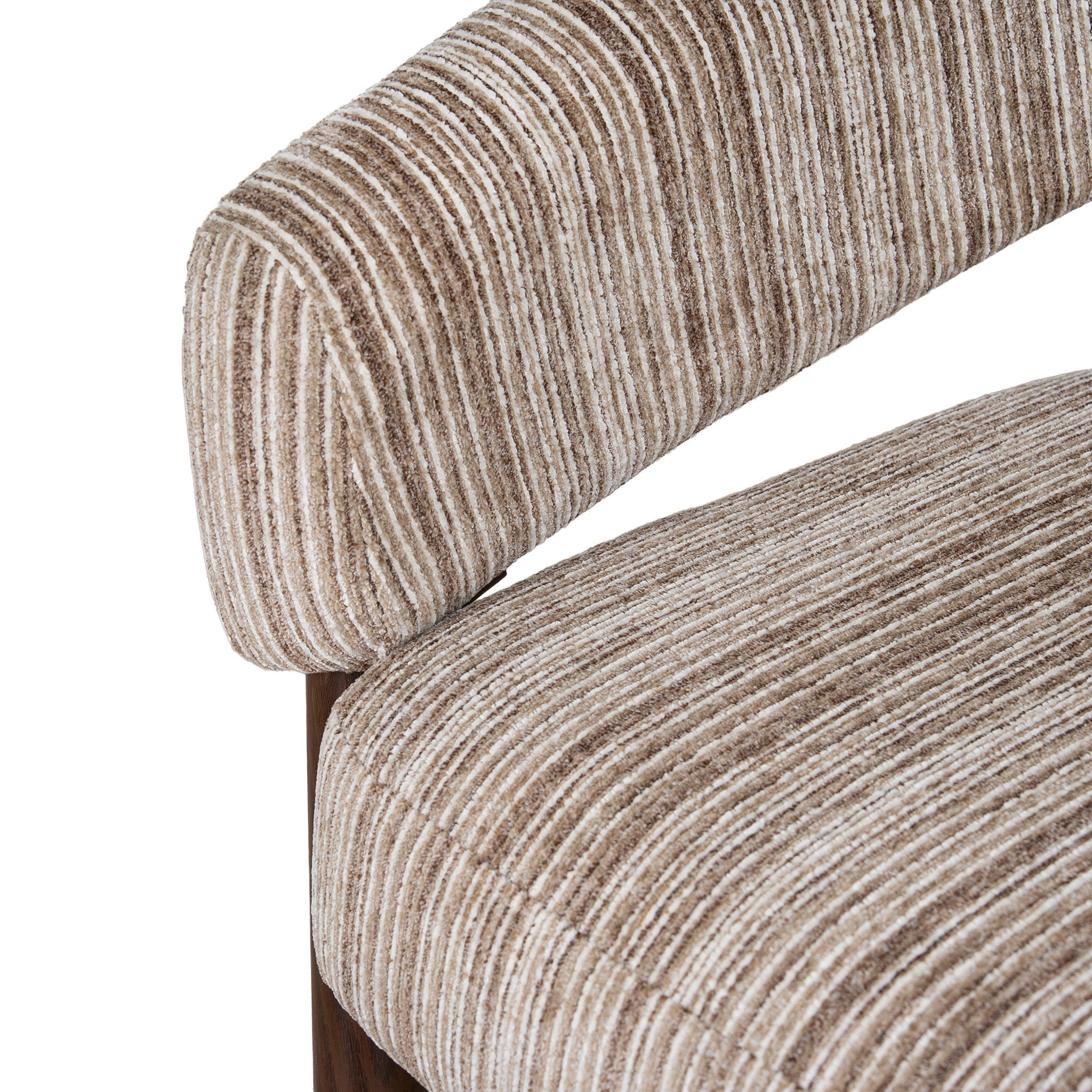 Sorello Walnut Armchair - Coconut Stripe Armchair Cino-Core