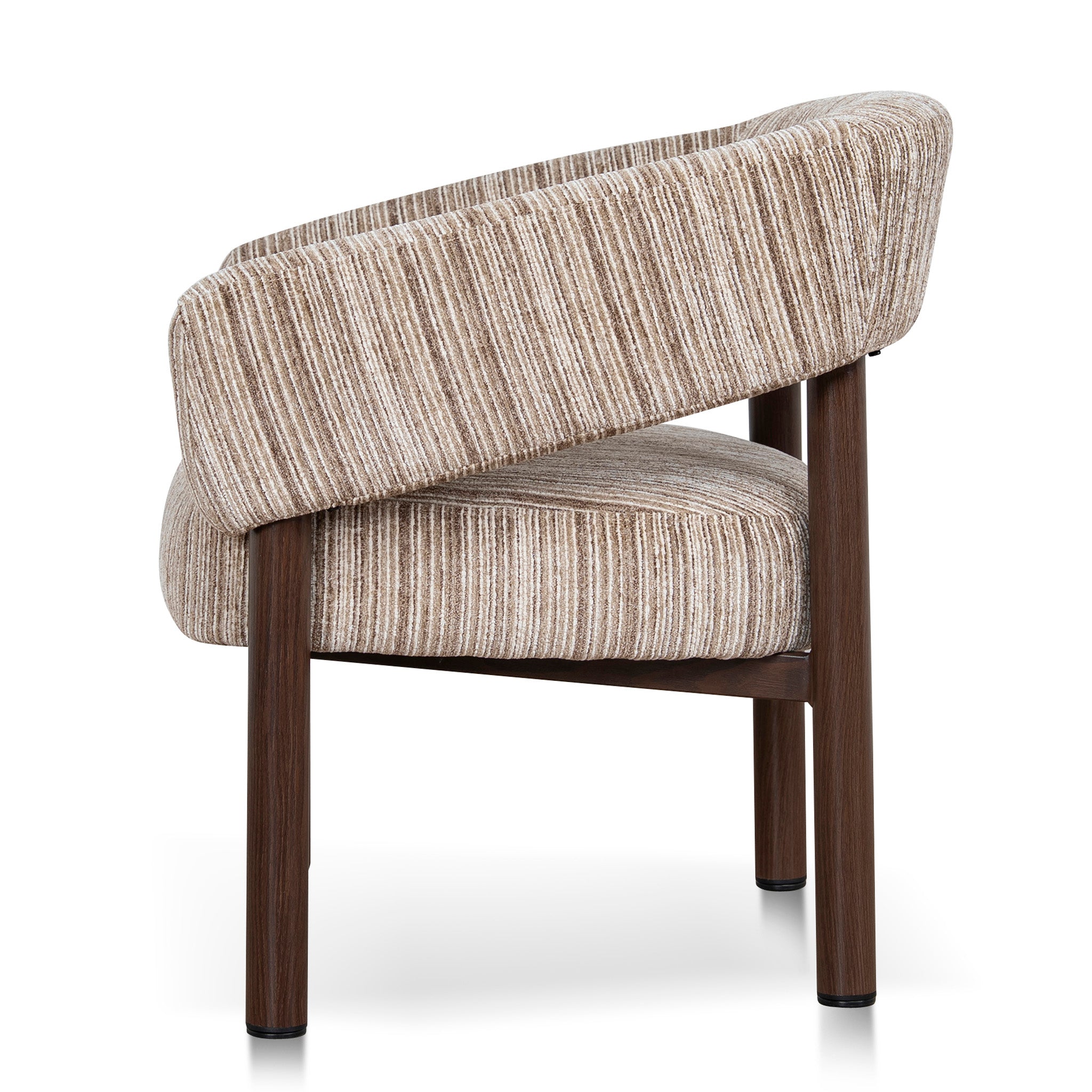 Sorello Walnut Armchair - Coconut Stripe Armchair Cino-Core