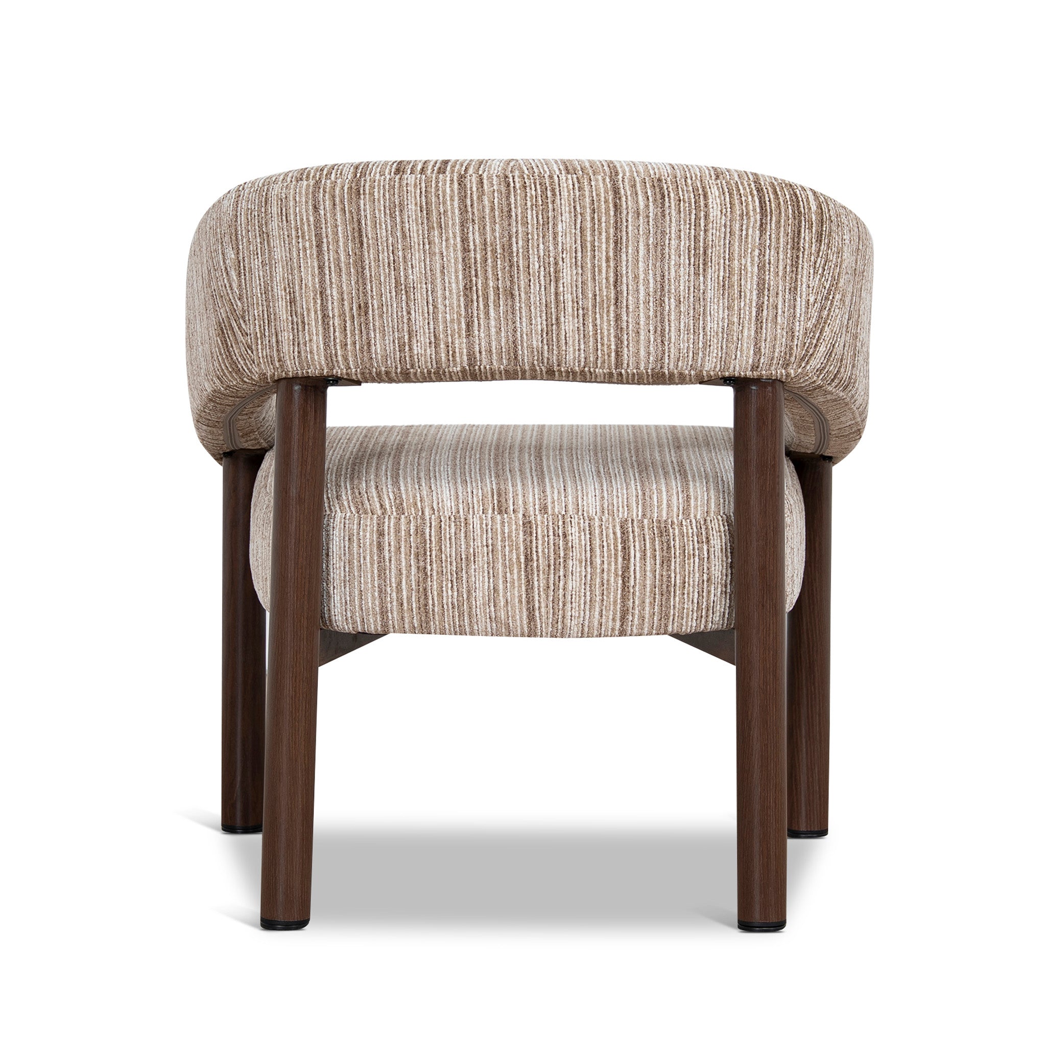 Sorello Walnut Armchair - Coconut Stripe Armchair Cino-Core