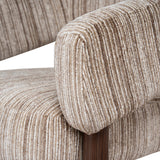 Sorello Walnut Armchair - Coconut Stripe Armchair Cino-Core