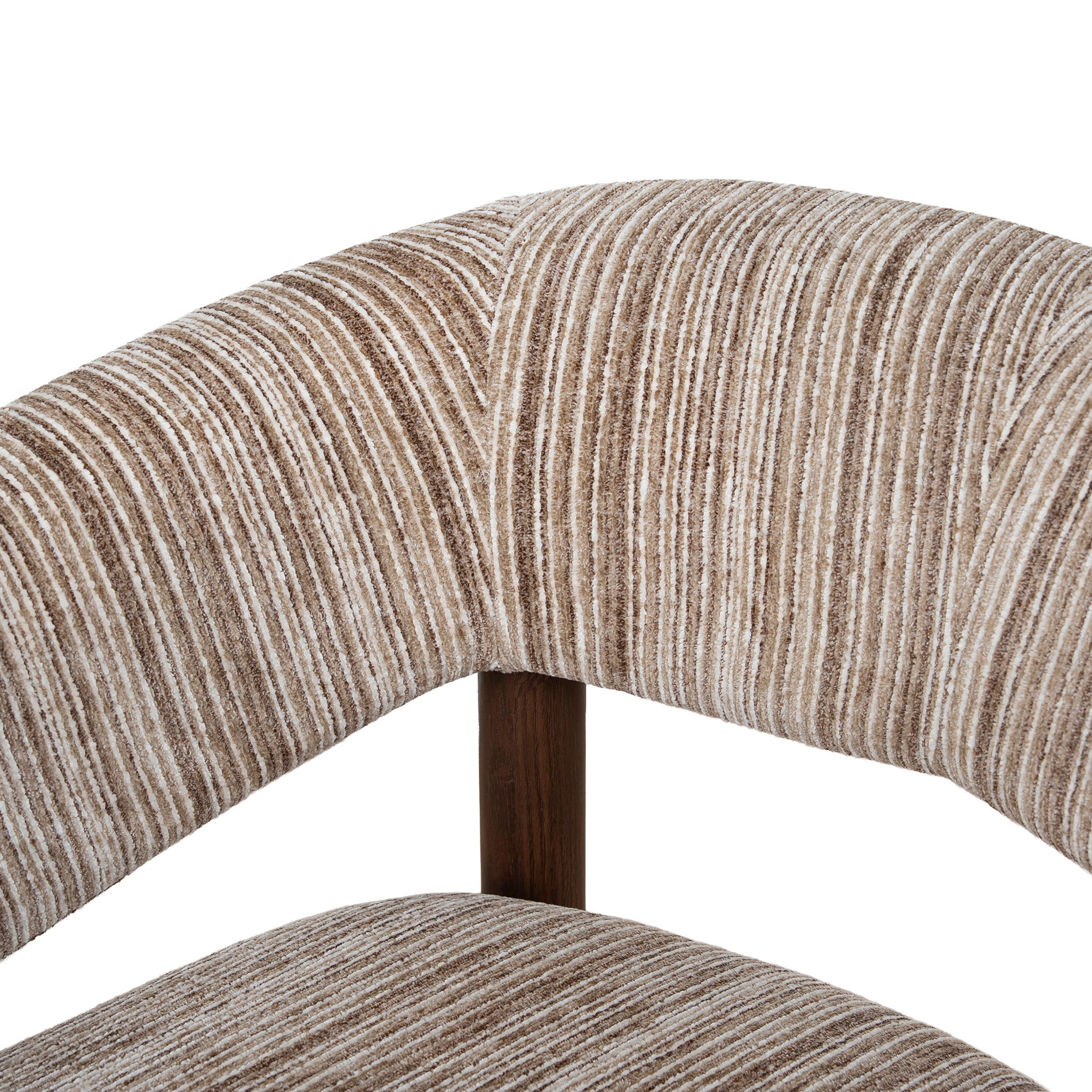 Sorello Walnut Armchair - Coconut Stripe Armchair Cino-Core