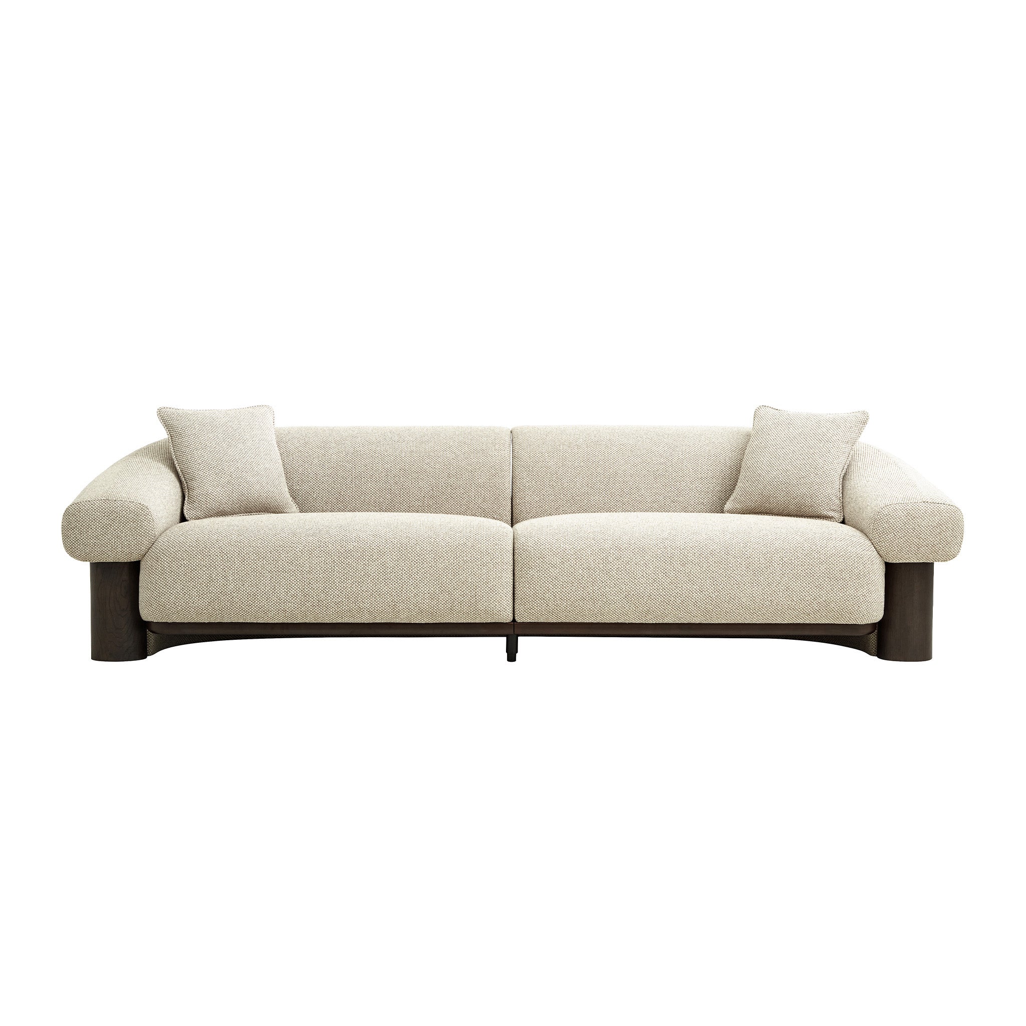 Novalinne Dark Brown 3 Seater Sofa - Soft Beige Sofa Iggy-Core
