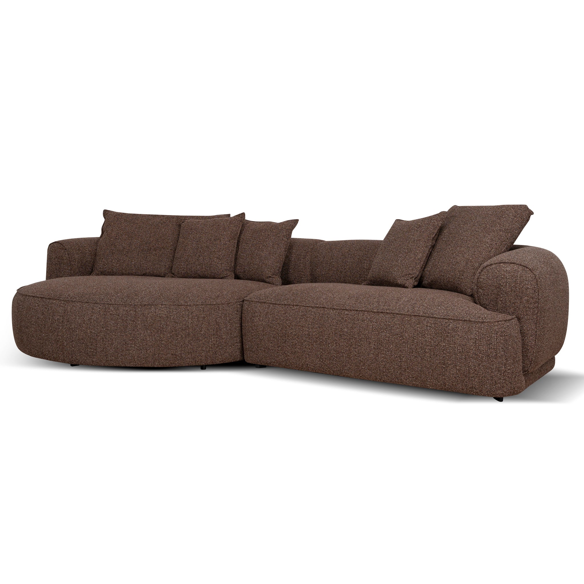 Carina Left Chaise Sofa - Verona Cinnamon Weave Chaise Lounge KJ Sofa-Core
