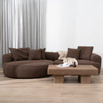 Carina Left Chaise Sofa - Verona Cinnamon Weave Chaise Lounge KJ Sofa-Core