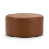 Mavelle 70cm Round Ottoman - Whiskey Tan