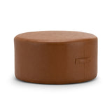 Mavelle 70cm Round Ottoman - Whiskey Tan