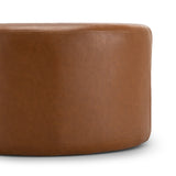 Mavelle 70cm Round Ottoman - Whiskey Tan