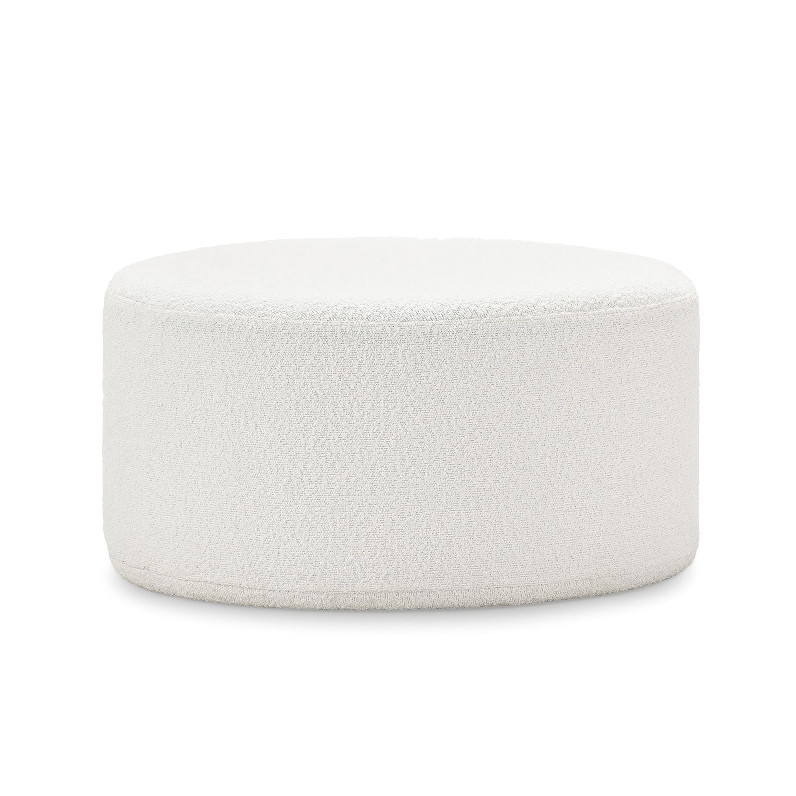 Mavelle 70cm Round Ottoman - Boucle Cream Ottoman Eastern-Local