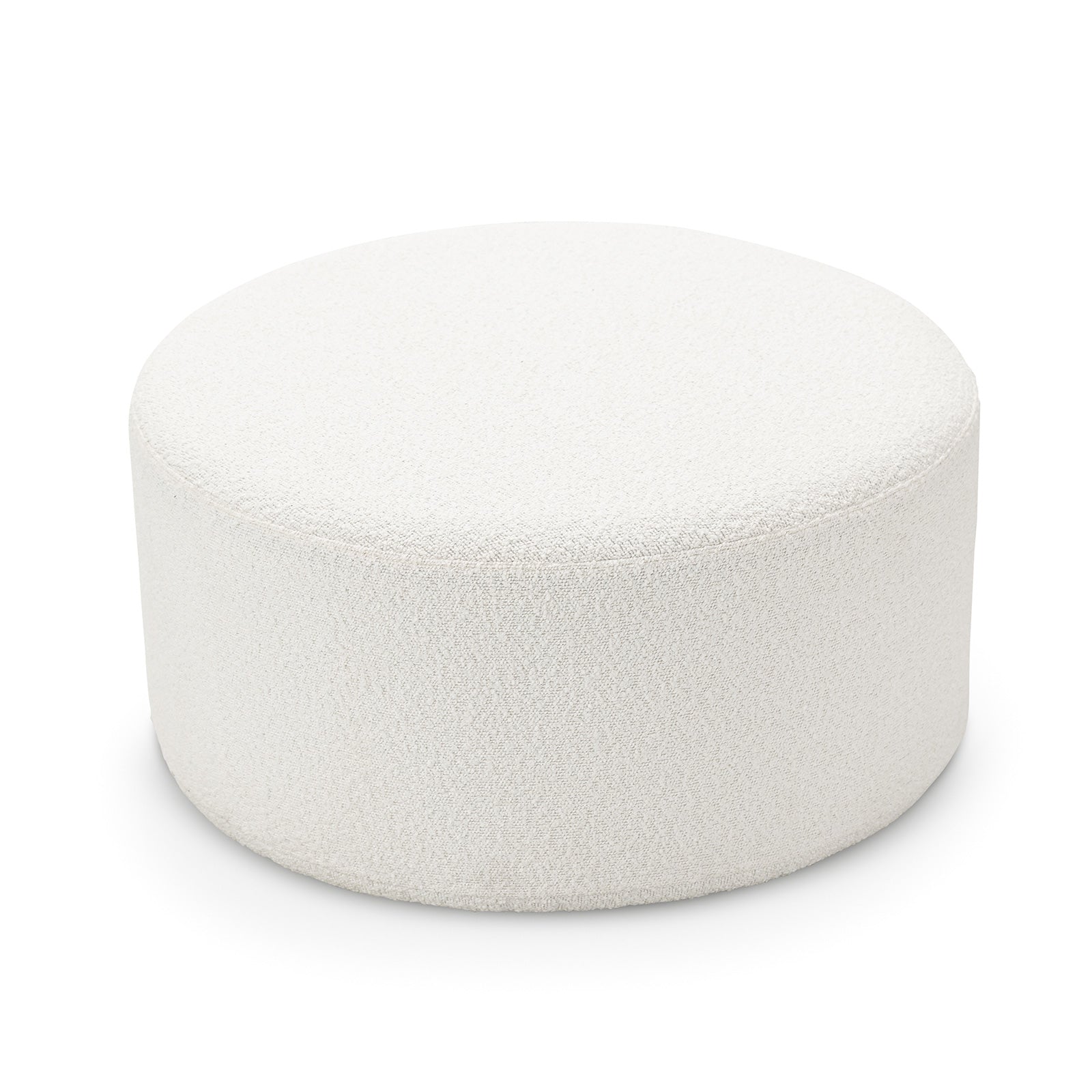 Mavelle 70cm Round Ottoman - Boucle Cream Ottoman Eastern-Local