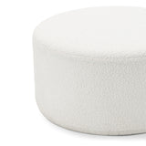 Mavelle 70cm Round Ottoman - Boucle Cream Ottoman Eastern-Local