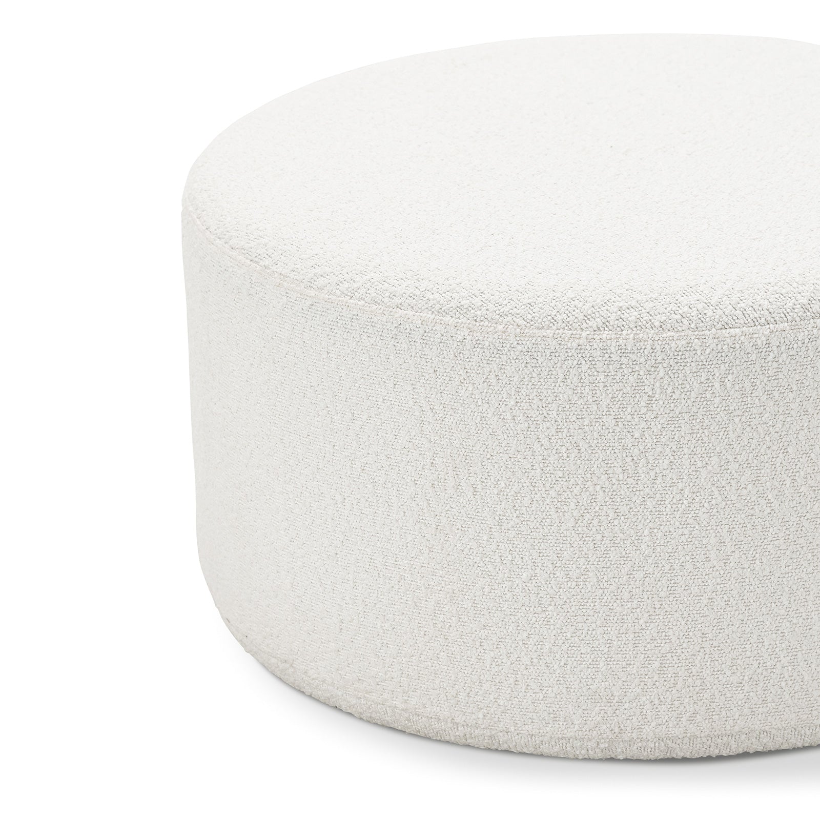 Mavelle 70cm Round Ottoman - Boucle Cream Ottoman Eastern-Local