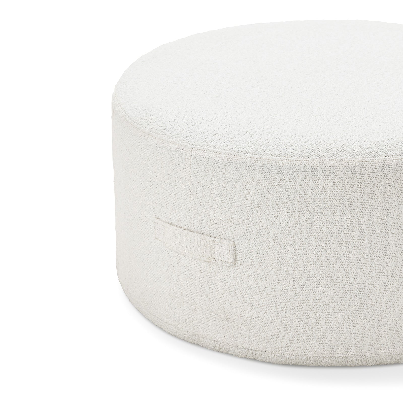 Mavelle 70cm Round Ottoman - Boucle Cream Ottoman Eastern-Local
