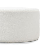 Mavelle 70cm Round Ottoman - Boucle Cream Ottoman Eastern-Local