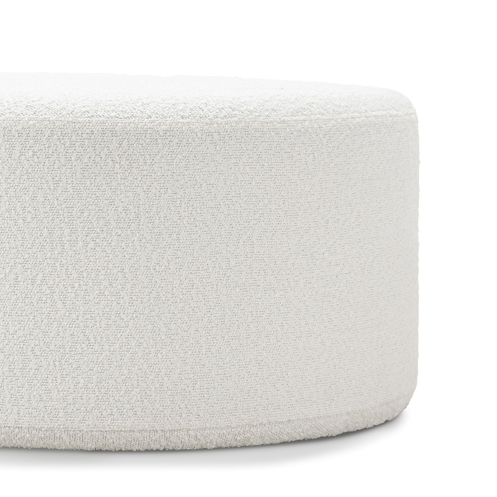Mavelle 70cm Round Ottoman - Boucle Cream Ottoman Eastern-Local