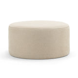 Mavelle 70cm Round Ottoman - Sand Beige Ottoman Eastern-Local
