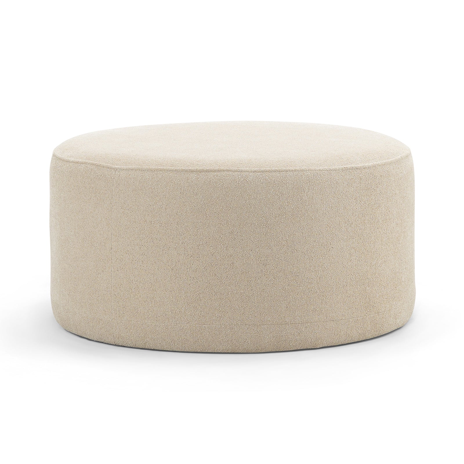 Mavelle 70cm Round Ottoman - Sand Beige Ottoman Eastern-Local